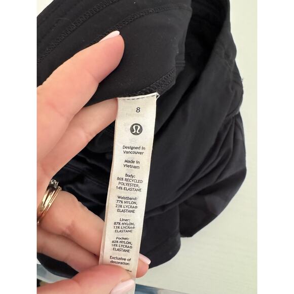 Lululemon Women’s Pace Rival Black Camo Skort Mid Rise Size 8 Athletic skirt - Picture 4 of 8